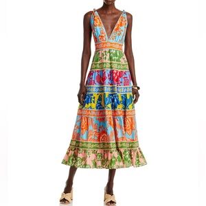 FARM Rio Lace Garden Color Blocked Dress